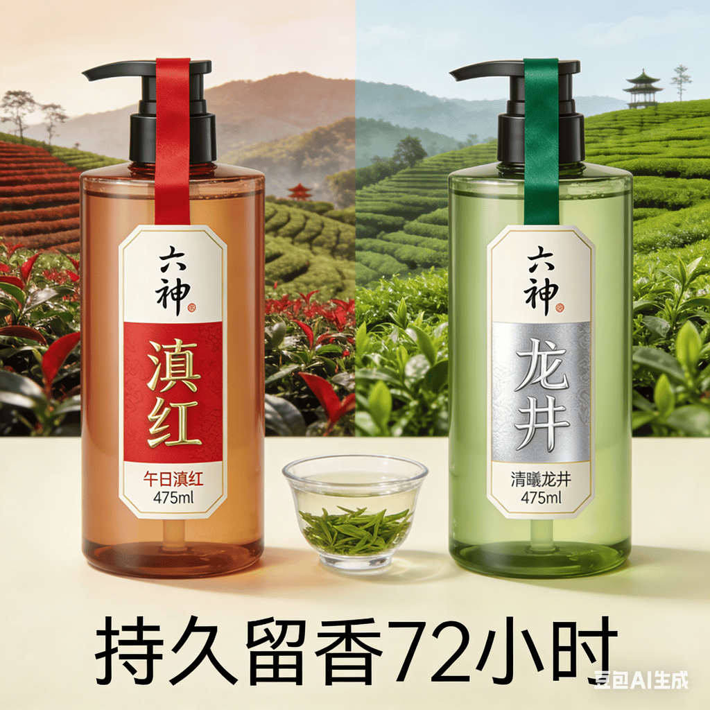 六神茗茶香氛沐浴露组合装！滇红 + 龙井 72h 留香缩略图